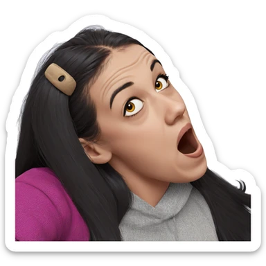 girl with long black hair sticker