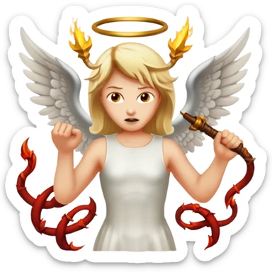 angel fight demons sticker