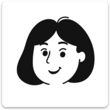 cute girl face, hand-drawn doodle style, simple lines, smiling sticker