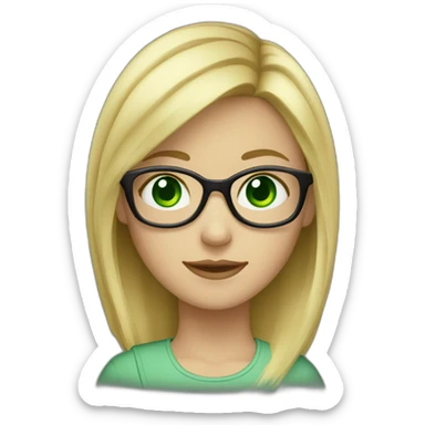 blond-girl-with-glasses-and-emerald-green-eyes-and-short-hair-with-laptop sticker