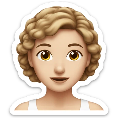 White girl with brown hair at spa sticker