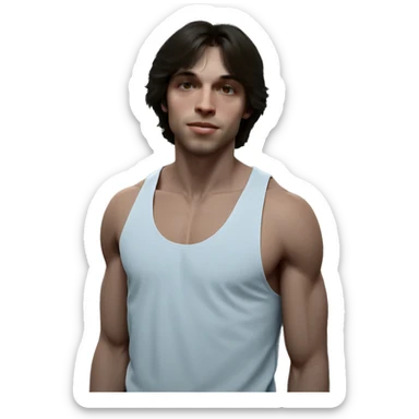 boy in tank top sticker