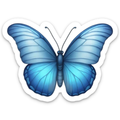 Blue and silver butterfly sticker
