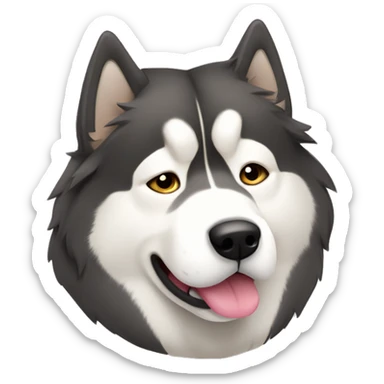 very tired Alaskan Malamute sticker