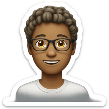 White panamemian teenager with glasses sticker