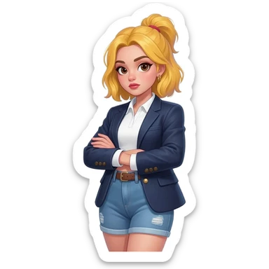 preppy baddie girl sticker