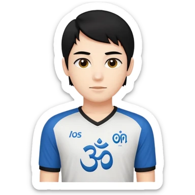 Un personnage qui a les cheveux noirs dans le côté et qui porte un maillot de l’om sticker