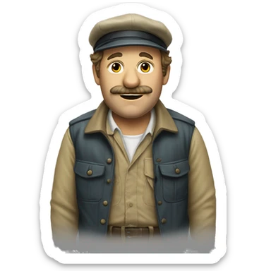 Quint from the movie jaws, as he was dressed in the movie sticker