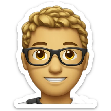 Geek with glasses  sticker