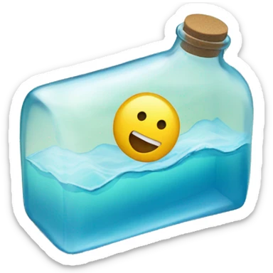 make a bottle laying in ocean with a note half sticking out of it sticker