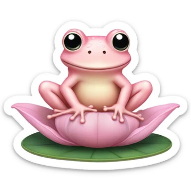 Light pink pastel frog on lily pad  sticker