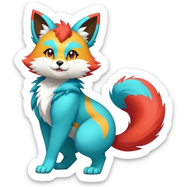 Anthro Sona Fakemon Full Body sticker