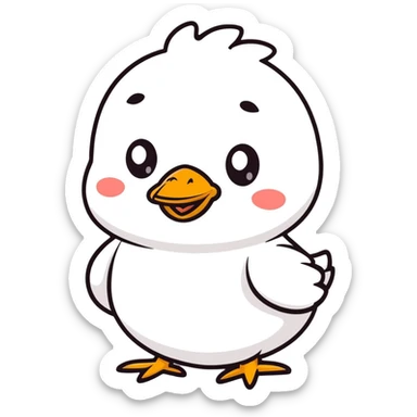 a cute black baby chick with big eyes sticker