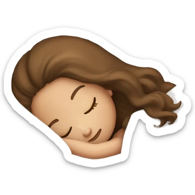 White girl brown hair sleeping in bed sticker