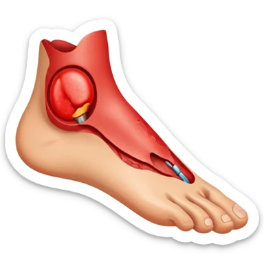 ein fuss mit verletzung diabetischer fuss sticker