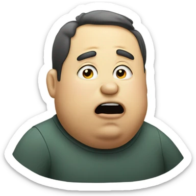 fat man with bad breath sticker