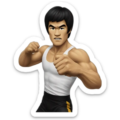 Bruce lee shows fist sticker