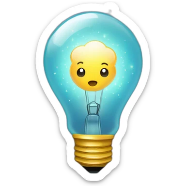 light bulb with little brain sparkles inside sticker