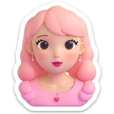 cute soft girl with pastel aesthetic and blush sticker