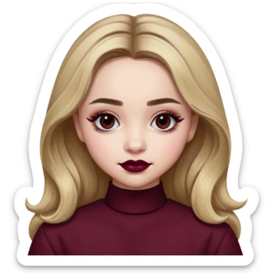 Sabrina carpenter wearing burgundy lipstick  sticker