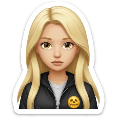 Beautiful blonde Long Hair Gangsta girl sticker