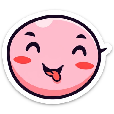 silly face with tongue out and winking sticker