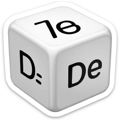 create a dice with the words "der" "die" and "das" written on each visible side sticker