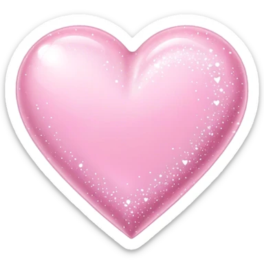 Baby pink love heart with sparkles  sticker