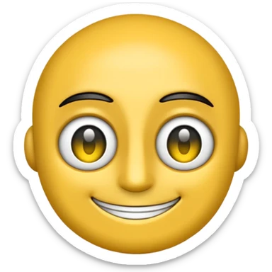 Crea un'emoji di EMON, robottino simpatico, stile cartoon piatto, colori nero, bianco e giallo, espressione felice con sorriso grande, occhi luminosi. PNG trasparente, 128x128 px, chiaro e leggibile.
 sticker