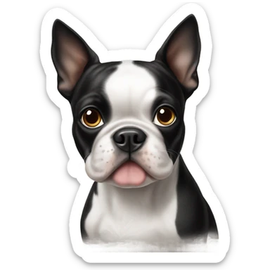 Boston terrier with haggerty spot sticker