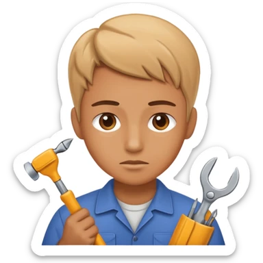 person Repairing a tool sticker