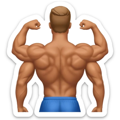 Man with back arched sticker