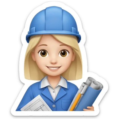 architect little girl sticker