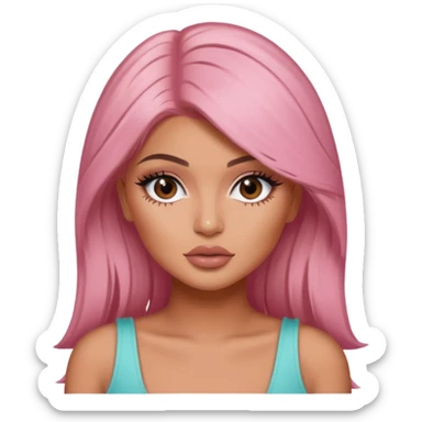 kylie jenner as pretty bratz baddie, rosé hair sticker