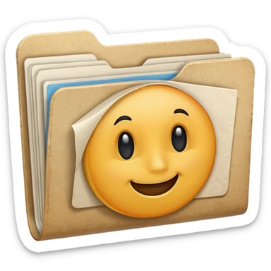 thick folder with papers sticking out sticker