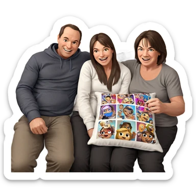 happy gathering on the couch sticker