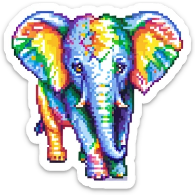 rainbow elephant sticker