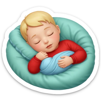 sleeping baby emoji, gentle and serene, apple style sticker