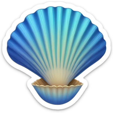 blue scallop shell sticker