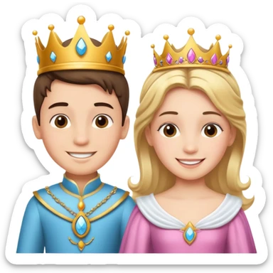 The boy is getting a princess makeover in before and after look  sticker