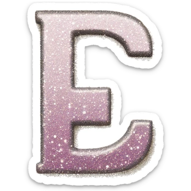 Glitter letter E sticker