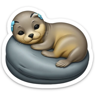 Seal sleeps sticker