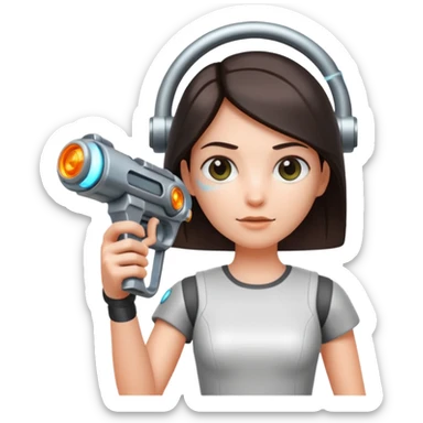 Chell portal gun sticker