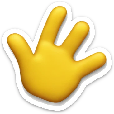 Standard yellow hand emoji making a C sticker