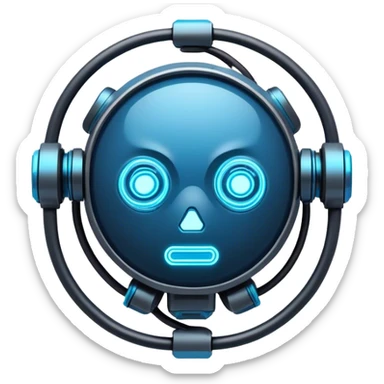 cyberpunk style blue neon system code sticker