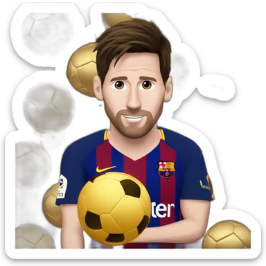 Messi avec ke ballon d'or sticker