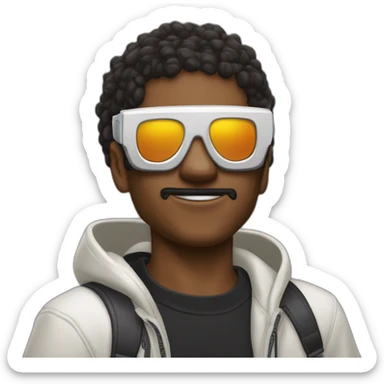 Crazy antz streetwear cybertech smart glasses point from him up doing a moonwalker sticker