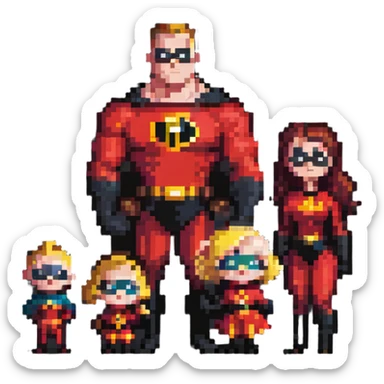 Incredibles superhero family sticker