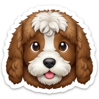 Cockapoo with a white spot on mouth area sticker