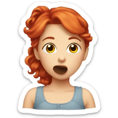 Red hair girl blowing a kiss sticker